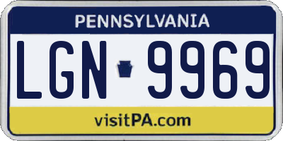 PA license plate LGN9969