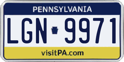PA license plate LGN9971