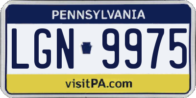 PA license plate LGN9975