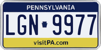 PA license plate LGN9977
