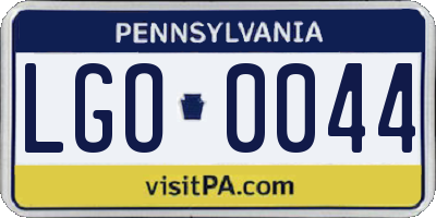 PA license plate LGO0044