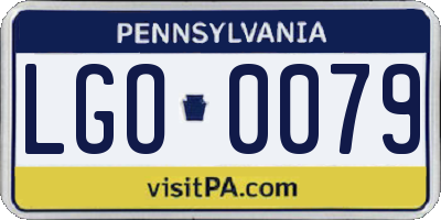PA license plate LGO0079