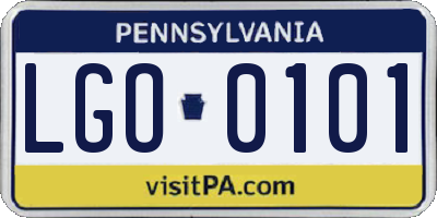 PA license plate LGO0101