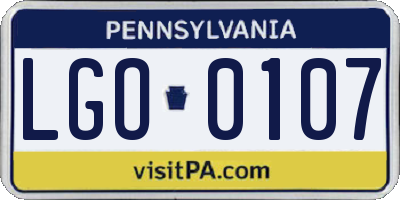 PA license plate LGO0107