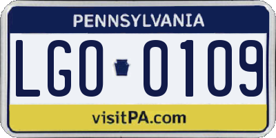 PA license plate LGO0109