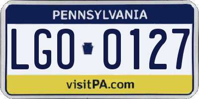 PA license plate LGO0127