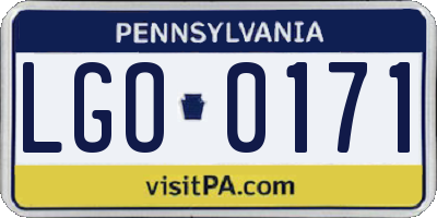 PA license plate LGO0171