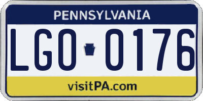 PA license plate LGO0176