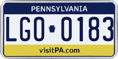 PA license plate LGO0183