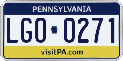 PA license plate LGO0271