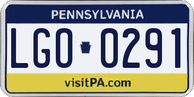 PA license plate LGO0291
