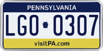 PA license plate LGO0307