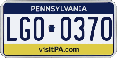 PA license plate LGO0370