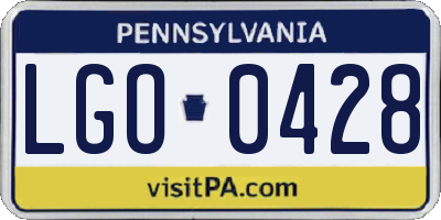 PA license plate LGO0428