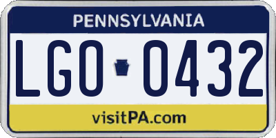 PA license plate LGO0432