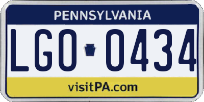 PA license plate LGO0434