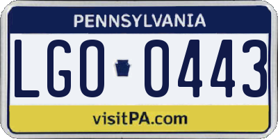 PA license plate LGO0443