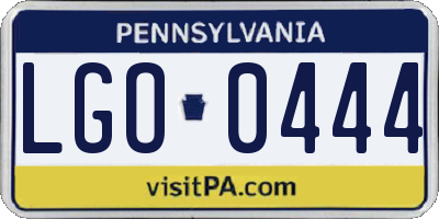 PA license plate LGO0444