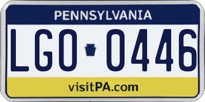 PA license plate LGO0446