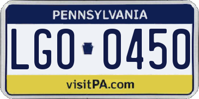 PA license plate LGO0450