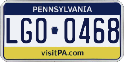 PA license plate LGO0468
