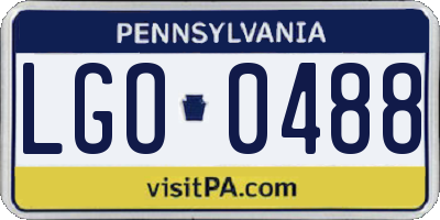PA license plate LGO0488