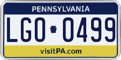 PA license plate LGO0499