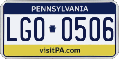 PA license plate LGO0506