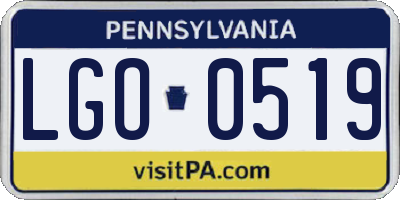 PA license plate LGO0519
