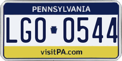 PA license plate LGO0544