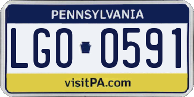 PA license plate LGO0591