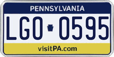 PA license plate LGO0595