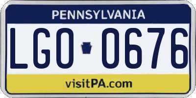 PA license plate LGO0676
