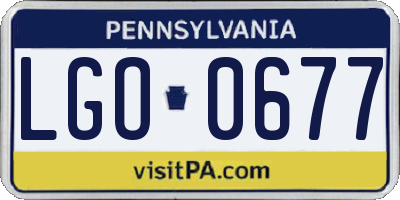 PA license plate LGO0677