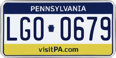 PA license plate LGO0679