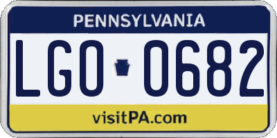 PA license plate LGO0682