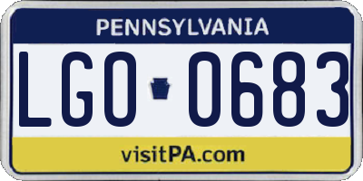 PA license plate LGO0683