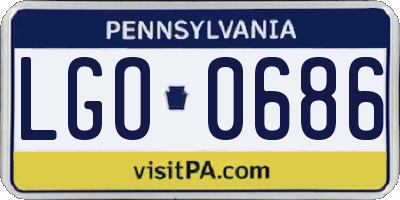 PA license plate LGO0686