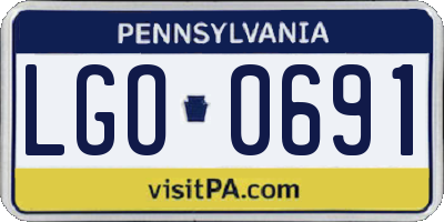PA license plate LGO0691