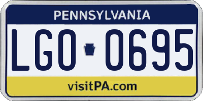 PA license plate LGO0695