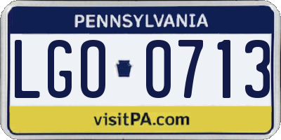 PA license plate LGO0713