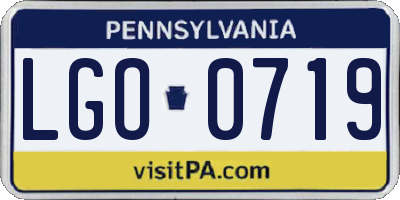PA license plate LGO0719
