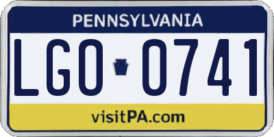 PA license plate LGO0741