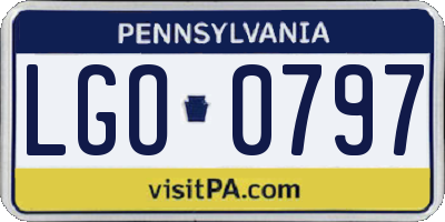 PA license plate LGO0797