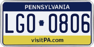 PA license plate LGO0806