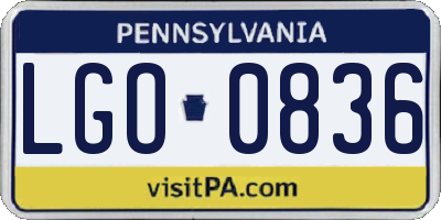 PA license plate LGO0836