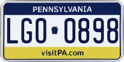 PA license plate LGO0898