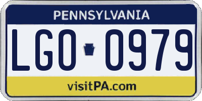 PA license plate LGO0979