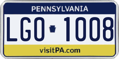 PA license plate LGO1008