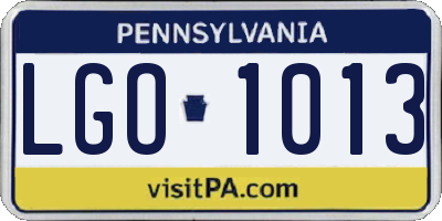 PA license plate LGO1013